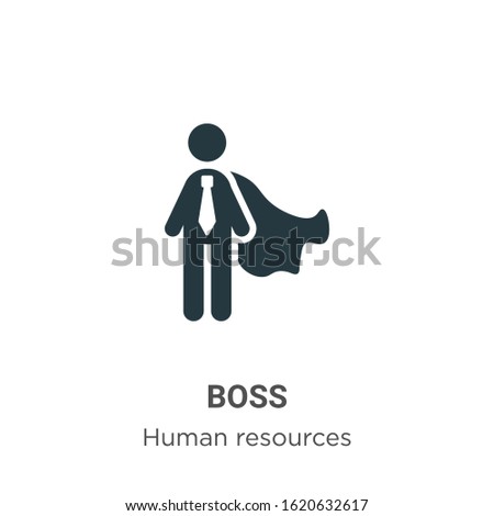 Boss glyph icon vector on white background. Flat vector boss icon symbol sign from modern job resume collection for mobile concept and web apps design.