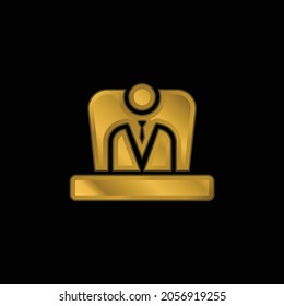 Boss gold plated metalic icon or logo vector