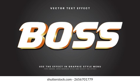 Boss golden Style 3d editable text effect template