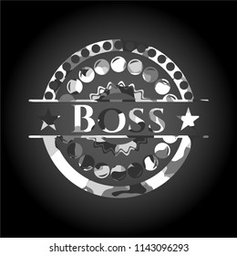 Boss grey camouflage emblem