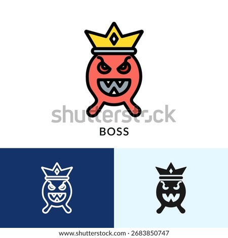 Boss Icon Filled With Multiple Background