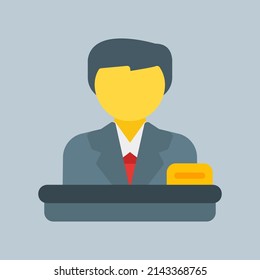 Boss icon in flat style, use for website mobile app presentation