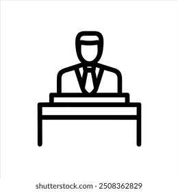 Icono de jefe. arte de línea y trazo editable.