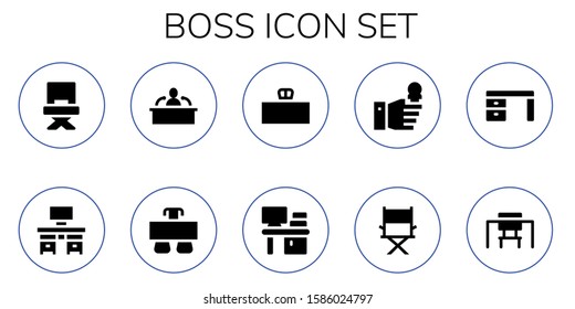 boss icon set. 10 filled boss icons.  Collection Of - Director, Desk, Interview icons