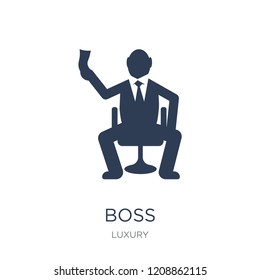 Boss icon. Trendy flat vector Boss icon on white background from Luxury collection, vector illustration can be use for web and mobile, eps10