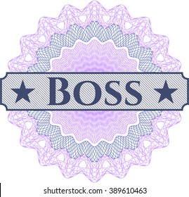 Boss inside a money style rosette