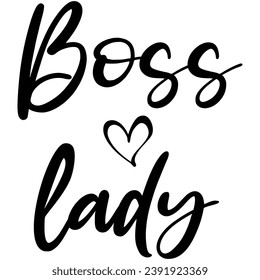 boss lady black vector graphic design and cut file