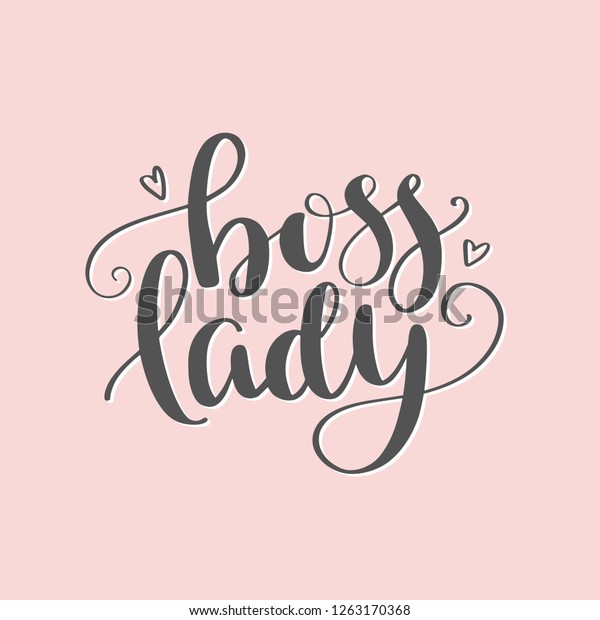 Boss Lady Lettering Vector Hand Calligraphy Stock Vector Royalty Free