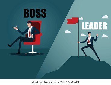 Boss and Leader. Concept business vector illustration.