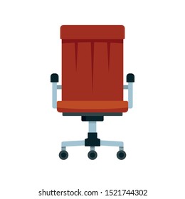 Boss leather chair icon. Flat illustration of boss leather chair vector icon for web design