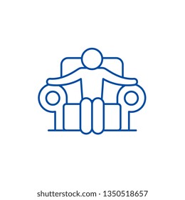 Boss line icon concept. Boss flat  vector symbol, sign, outline illustration.