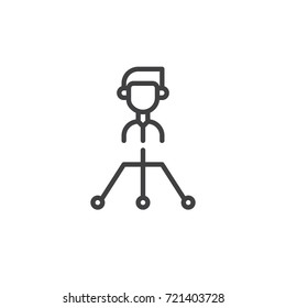 Boss line icon, outline vector sign, linear style pictogram isolated on white. Manager symbol, logo illustration. Editable stroke