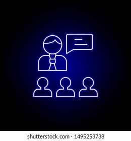 Boss line neon icon. Elements of Business illustration line icon. Signs and symbols can be used for web, logo, mobile app, UI, UX