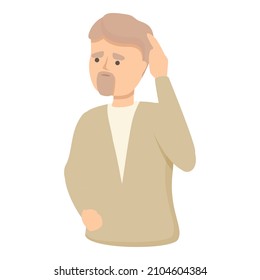 Boss loss memory icon cartoon vector. Alzheimer positive. Care dementia
