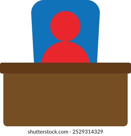 Jefe Manager Icono de oficina Vector Ilustración plana