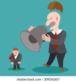 Boss Megaphone Yelling Businessman Vector Illustration Stock Vector ...