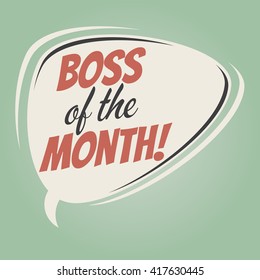 boss of the month retro speech bubble