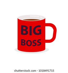 Boss mug icon. Vector image isolated on white background