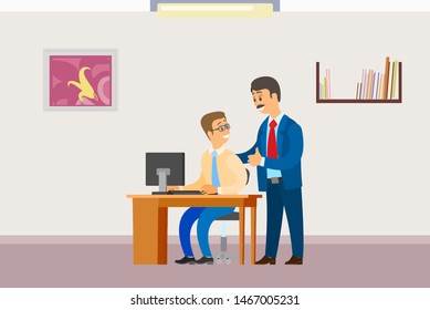 Boss Office Businessman Supervisor Worker Vector Stock Vector (royalty 