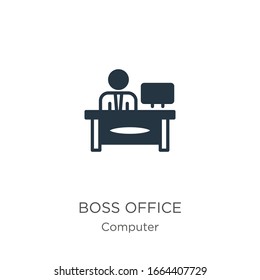 Boss office icon vector. Trendy flat boss office icon from computer collection isolated on white background. Vector illustration can be used for web and mobile graphic design, logo, eps10