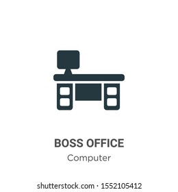 Boss office vector icon on white background. Flat vector boss office icon symbol sign from modern computer collection for mobile concept and web apps design.