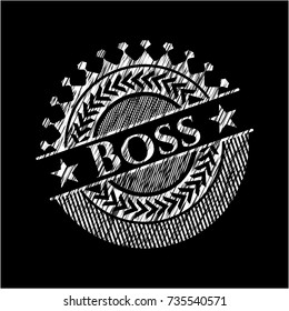 Boss on blackboard