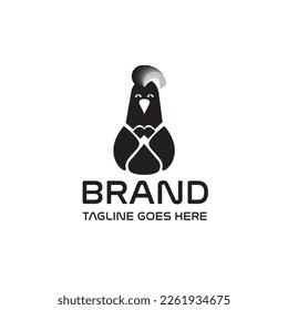 boss penguin logo design vector