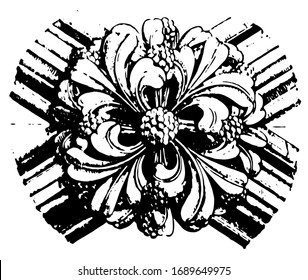 Boss é uma projeção na forma de um segmento, tetos de edifícios, particularmente nas pedras-chave, vintage linha desenho ou gravura ilustração.