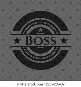 Boss realistic black emblem. Vector Illustration. Detailed. 