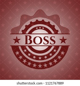 Boss retro red emblem