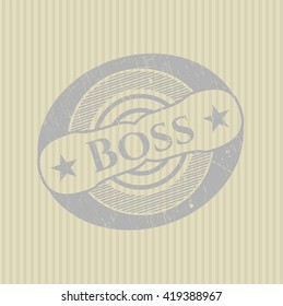Boss rubber stamp with grunge texture