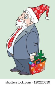 "Boss Santa Claus with gifts"