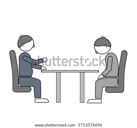 the boss scolds the subordinate. work relationship. delinquent worker. flat design. vector illustration.