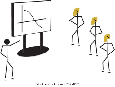 boss show a graph in the whiteboard  dummy