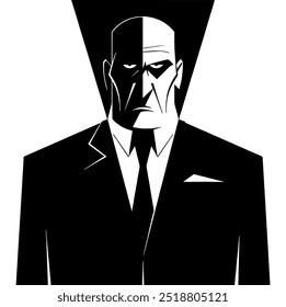 Boss Silhouette. Flat Vector Illustration
