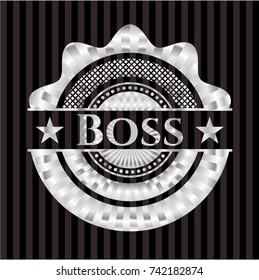 Boss silver shiny badge