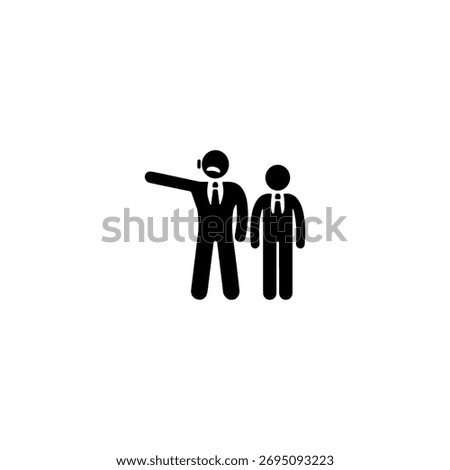 Boss stick figure icon vector illustration leader supervisor manager authority