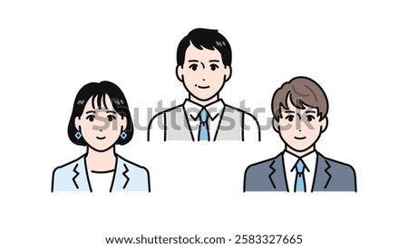 Boss and subordinate simple vector illustration set