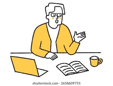 Jefe hablando con subordinados en el trabajo