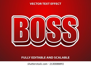 boss text effect editable red color background.