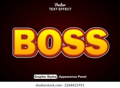 boss text effect with graphic style and editable.