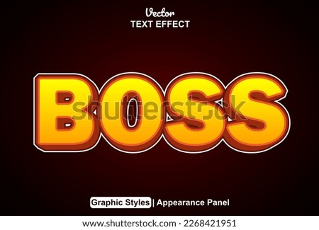 boss text effect with graphic style and editable.