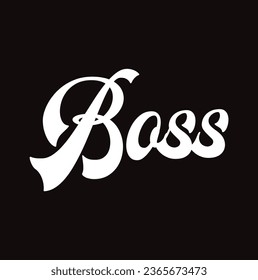 boss text on black background.