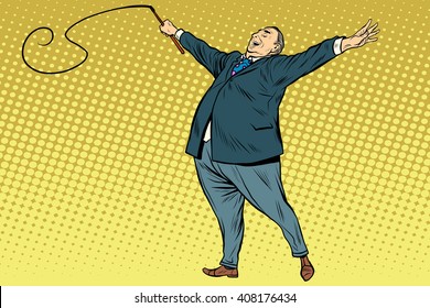 Boss trainer with a whip