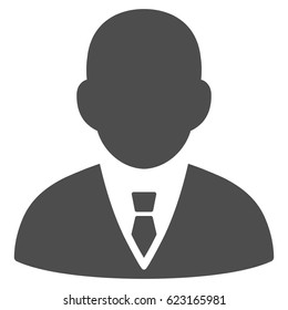 Boss vector icon. Illustration style is a flat iconic gray symbol on a white background.