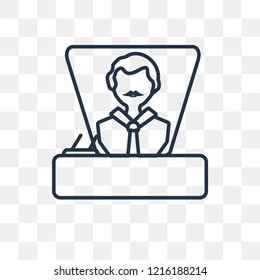 Boss vector outline icon isolated on transparent background, high quality linear Boss transparency concept can be used web and mobile