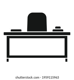 Boss work table icon. Simple illustration of Boss work table vector icon for web design isolated on white background