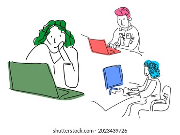 the boss is working on business using a laptop