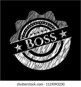 Boss written with chalkboard texture