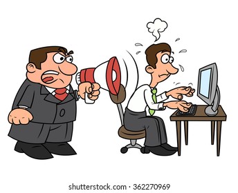 Boss yelling at worker